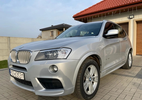 BMW X3 cena 76500 przebieg: 172500, rok produkcji 2012 z Rogoźno małe 254